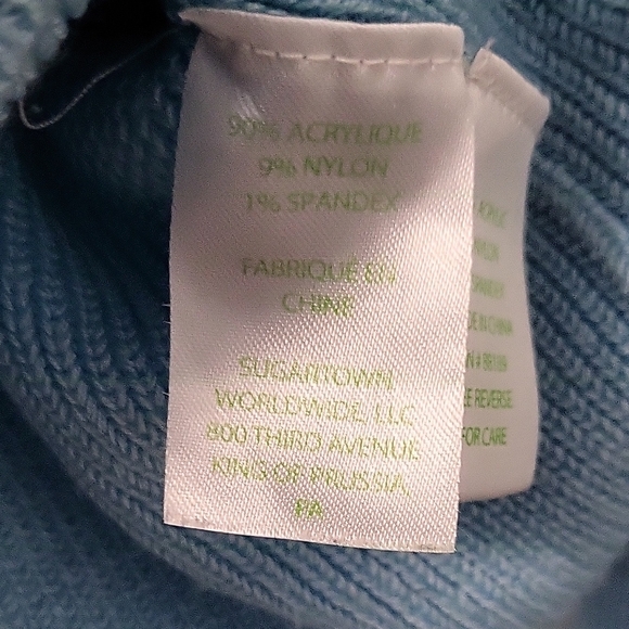 Lilly Pulitzer Crew Neck Blue & Teal Sweater with a Chevron Design Sz Small - Picture 5 of 6